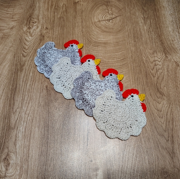 Hand Crafted Other - Handmade Set Of 4 Chicken Coasters